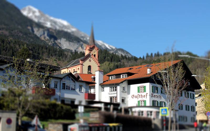 Blick auf das Zentrum von Mühlau