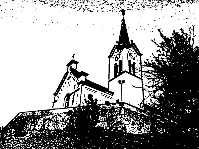 Ansicht der Pfarrkirche von Mühlau